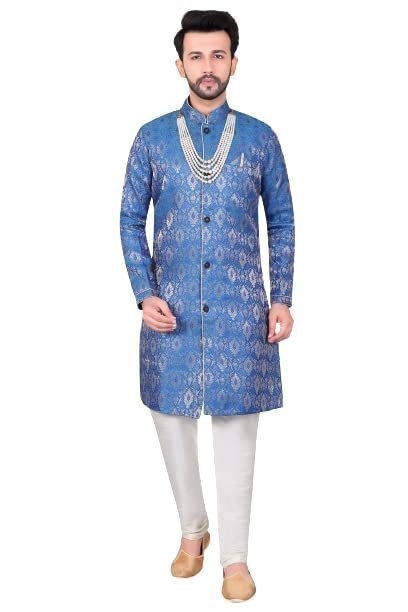 Indo Western Straight Fit Sherwani Kurta Set