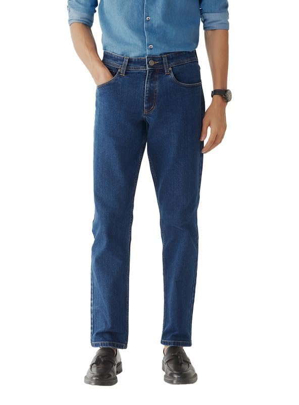 Andamen Men's Indigo Indigo/Denim Solid Regular Fit Jeans