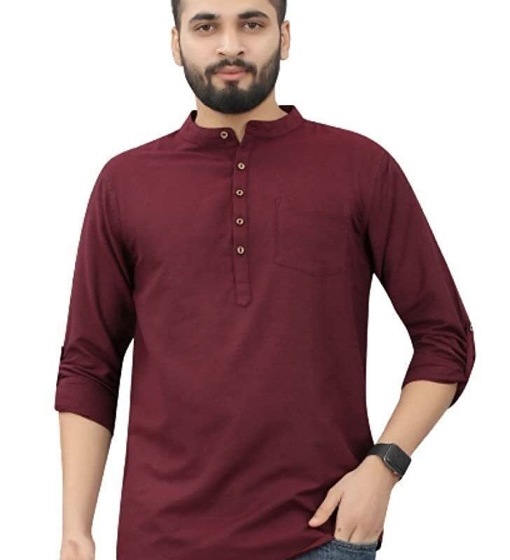 Men's Pure Cotton Ethnic Wear Long Sleeve Kurta - Mor-008