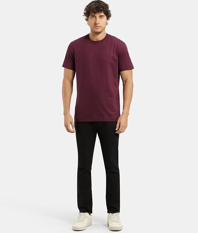 Men's Super Combed Cotton Rich Solid Round Neck Half Sleeve T-Shirt