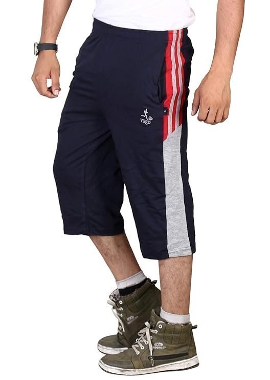 VEGO Mens Cotton Three by Fourth, 3/4, Capri, three quarter