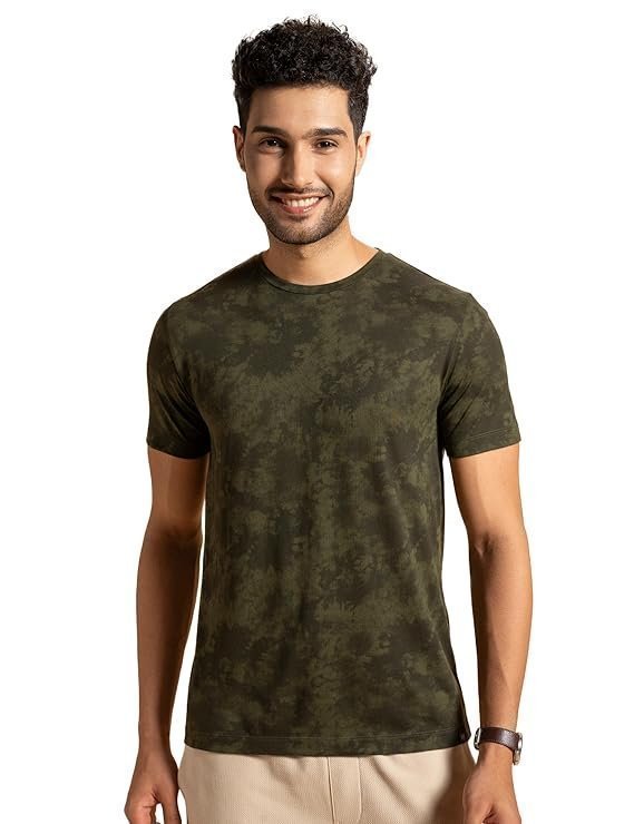 DAMENSCH Regular Fit Cotton Blend Tshirt Half Sleeve Crew Neck Comfortable Casual Lightweight Premium Vortex Elemental Breeeze Tshirts for Men