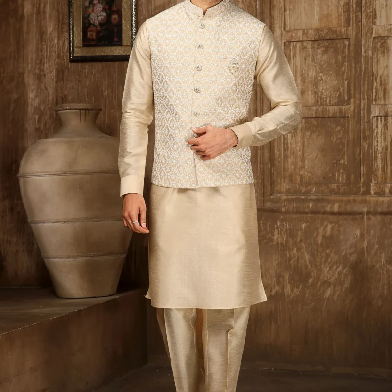 Banarasi Art Silk Kurta Pajama with Jacket